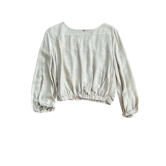 APRICOT Linen Blend Bubble Hem Crop Top - Picture 4 of 6